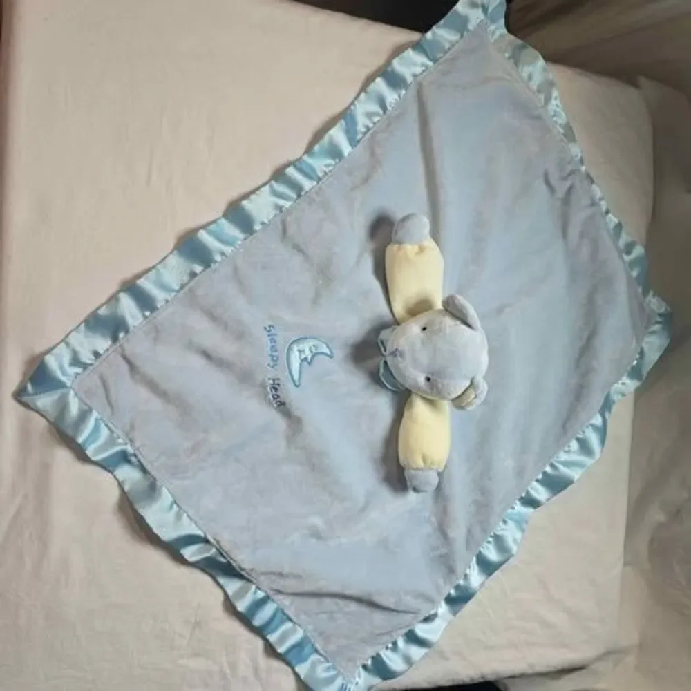 Blue bear lovey woobie security blanket 